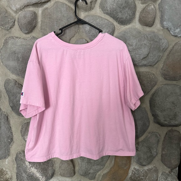 Champion Womens Pink Cropped Cotton Tee Pullover Top Athletic 2XL - Picture 4 of 4